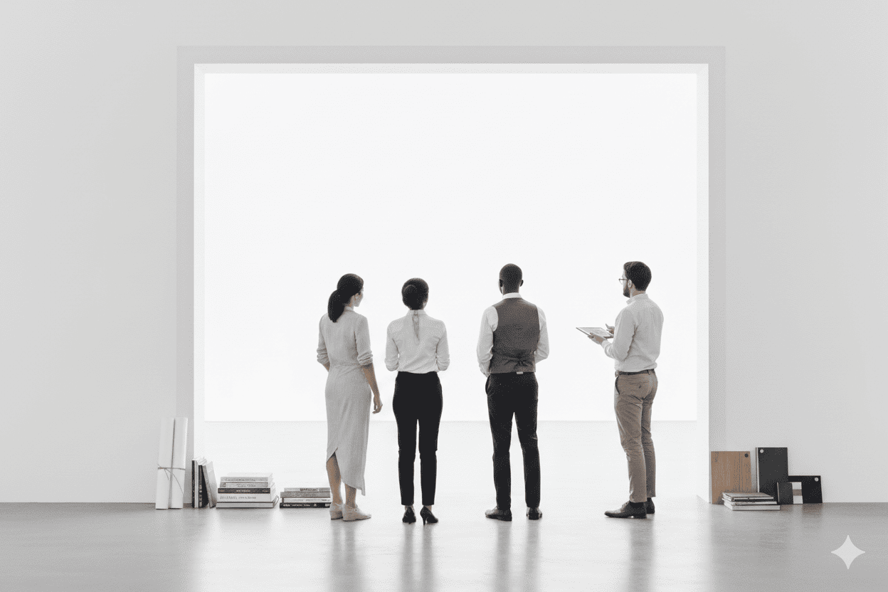 Abstract background image of office workers collaborating